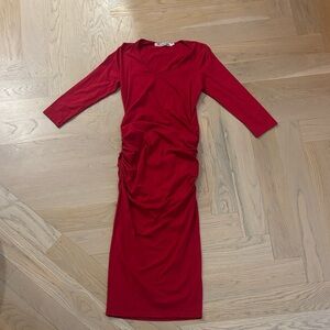 Michael Stars Vibrant Red Long Sleeve Dress